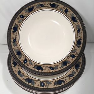 4 Mikasa Intaglio Arabella 9 3/8 Rimmed Bowls